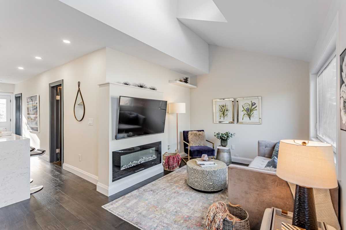 Featured central skylight well.